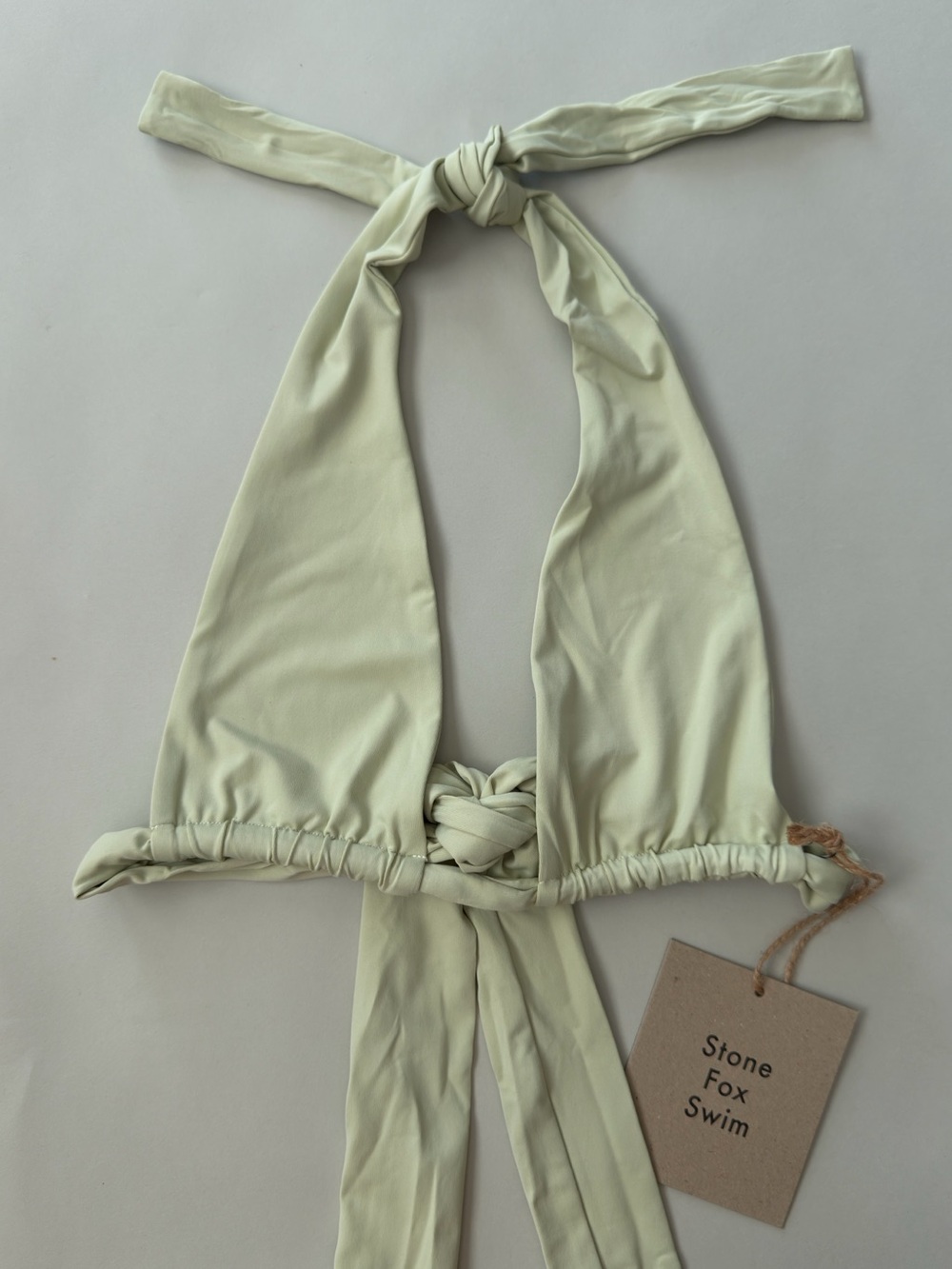 STONE FOX SWIM Rico Halter Bikini Top in Aloe Wash - Picture 2 of 5